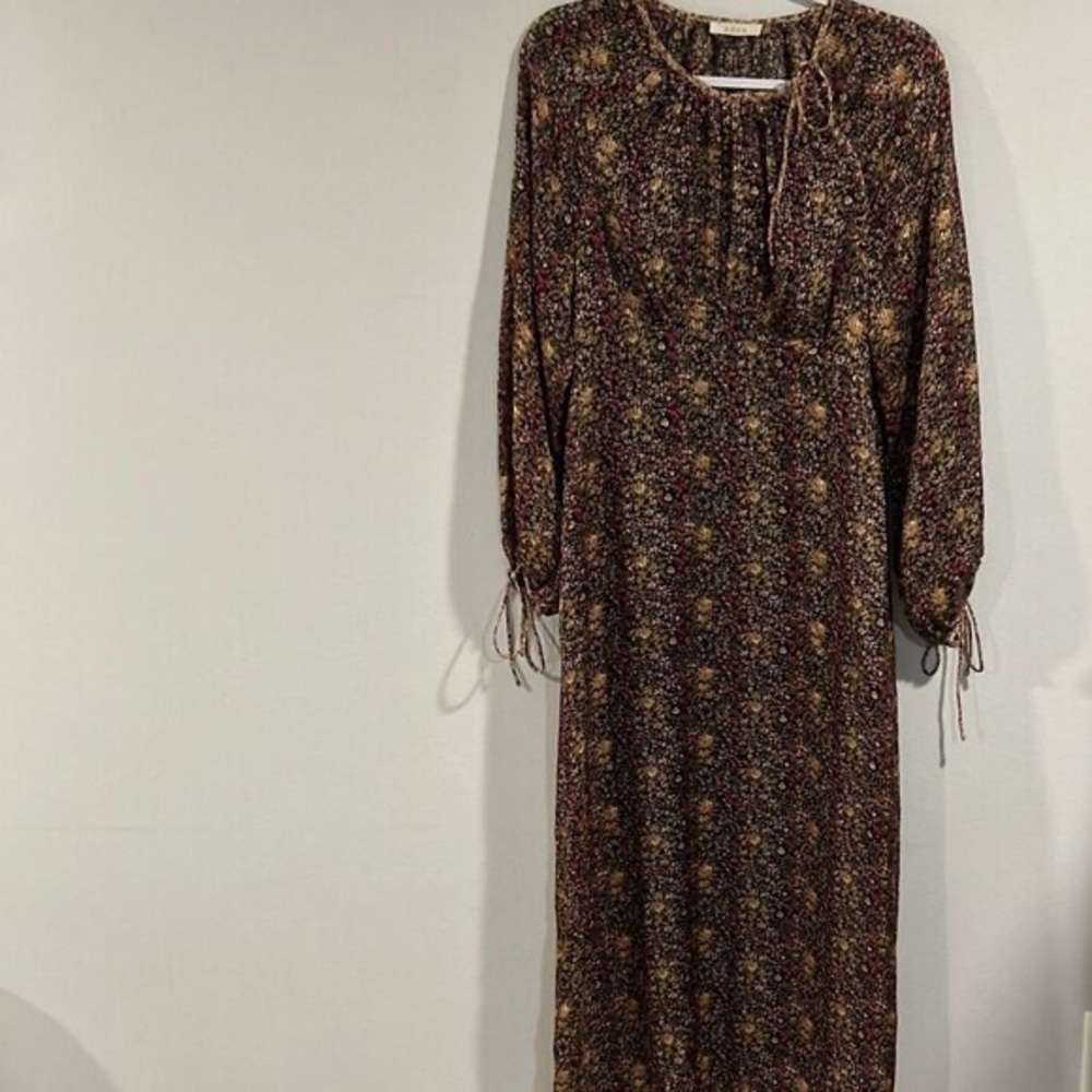 Doen Floral Silk Maxi Dress Size M